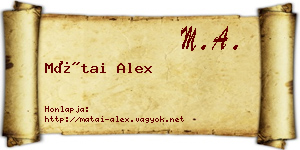 Mátai Alex névjegykártya