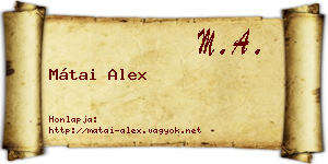 Mátai Alex névjegykártya